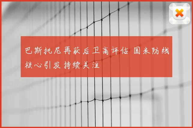 巴斯托尼再获后卫高评估 国米防线核心引发持续关注